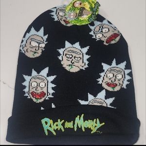 Unisex Adult Rick and Morty Logo Rick Sanchez Head Knitted Cuff Beanie Hat